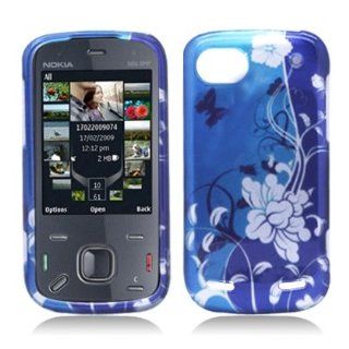 For Boost Mobil ZTE Warp Sequent N861 Accessory   Blue Butterfly Designer Hard Case Protector Cover + Free Lf Stylus Pen + Lf Screen Wiper Cell Phones & Accessories