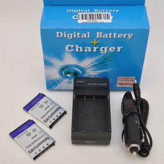2 Battery + Charger for Casio Exilim EX Z75 EX Z77 EX S880 NP 20 NP20 + car plug  Digital Camera Battery Chargers  Camera & Photo