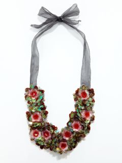 SEQUIN FLOWER BIB NECKLACE by Vera Wang