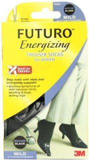 Futuro Energizing Support Trouser Socks for Women, Black, Medium, Mild (8 15 mm/Hg) Health & Personal Care