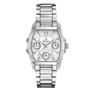 Ladies Bulova Diamond Collection Watch with Tonneau White Dial (Model