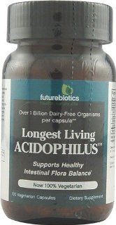 Futurebiotics Longest Living Acidophilus , 100 Vegetarian Capsules Health & Personal Care