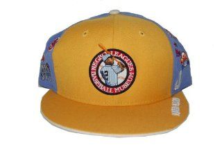 All Teams Negro Leagues Baseball Museum Official Fitted Wool Hat   Yellow Lt Blue (Size 7 1/2)  Sports & Outdoors