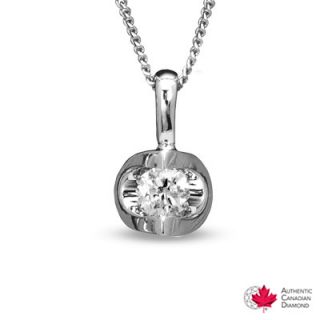 10 CT. Certified Canadian Diamond Solitaire Pendant in 14K White