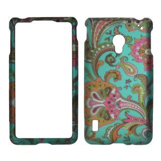 2D Blue Paisley LG Lucid 2 II VS870 Verizon Case Cover Phone Snap on Cover Cases Protector Faceplates Cell Phones & Accessories