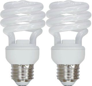 GE Lighting 85390 Energy Smart Spiral CFL 13 Watt (60 watt replacement) 870 Lumen T2 Spiral Light Bulb with Medium Base, 2 Pack   Compact Fluorescent Bulbs  