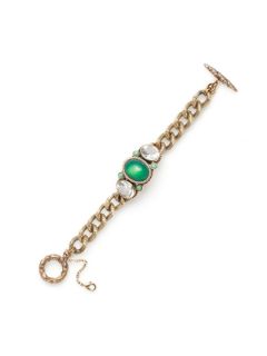 Green Agate & Rock Crystal ID Bracelet by Stephen Dweck