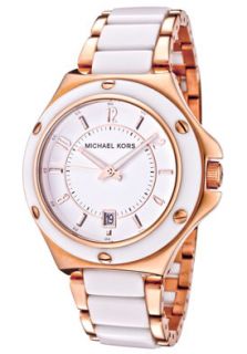 Michael Kors MK5261  Watches,Womens White Dial White Plastic & Rose Gold Tone Ion Plated Stainless Steel, Casual Michael Kors Quartz Watches
