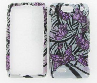 Motorola XT894 (Droid 4) Purple Butterfly Protective Case Cell Phones & Accessories