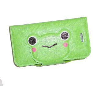 HJX Iphone4 4S 4G Lovely Cartoon The Frog Prince Stand up Tpu Leather Wallet Style Case With Credit Card Holder for iPhone 4/4S/4G Green Cell Phones & Accessories