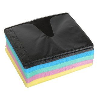 5 Color Refill Sleeve for CD Wallets or Ring Binder. Double Pockets with 4 Binder Holes, 100pcs hold 200cds (Colors may Varies)  