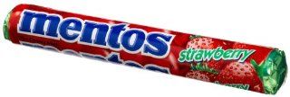 Mentos Strawberry Candy, 1.32 Ounce Rolls (Pack of 30)  Candy Mints  Grocery & Gourmet Food