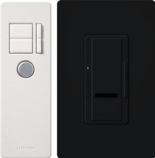 Lutron MIR 600T BL Maestro IR 600 Watt Single Pole Dimmer with IR Remote Control, Black   Wall Dimmer Switches  