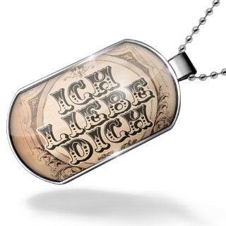 Dogtag I Love You in German, Vintage Dog tags necklace   Neonblond NEONBLOND Jewelry