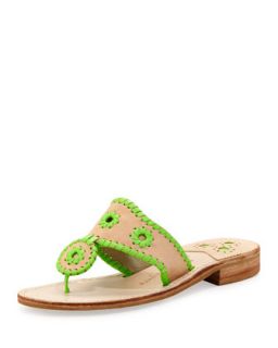 Neon Whipstitch Thong Sandal, Lime   Jack Rogers