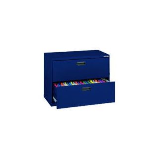 Sandusky 400 Series 2 Drawer  File Cabinet E202L Finish Navy Blue