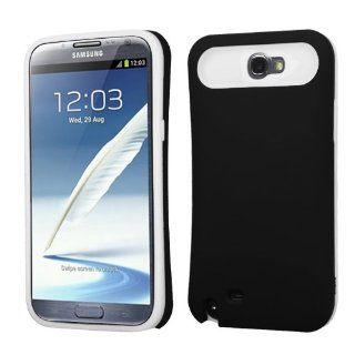 MyBat Rubberized Card Wallet Back Protector Cover for Samsung Galaxy Note II T889/I605/N7100   Retail Packaging  Black/White Cell Phones & Accessories