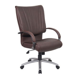 Boss Office Products Mid Back Leatherplus Executive Chair with Arms B9701P BB