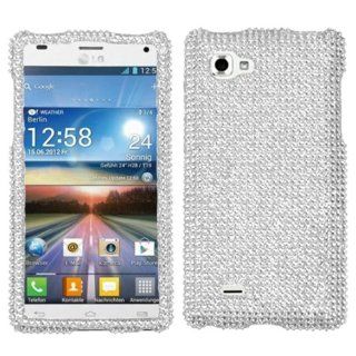 Mybat LGP880HPCDMS001NP Dazzling Diamante Bling Case for LG Optimus 4X HD P880   Retail Packaging   Silver Cell Phones & Accessories
