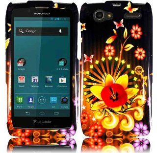 For Motorola Yangtze Electrify 2 XT881 XT885 XT886 XT889 MT887 Hard Design Cover Case Shine Flower Cell Phones & Accessories