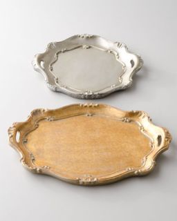 Golden Oval Handled Charger Plate