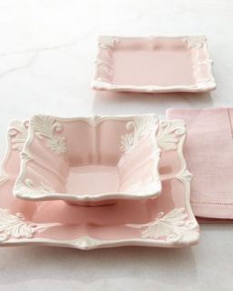 12 Piece Pink Square Baroque Dinnerware Service