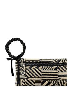 Celia Snakeskin Bracelet Clutch Bag, Black   Rafe