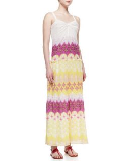Womens Marny Sweetheart Neck Long Crinkle Dress, Multicolor   Diane von