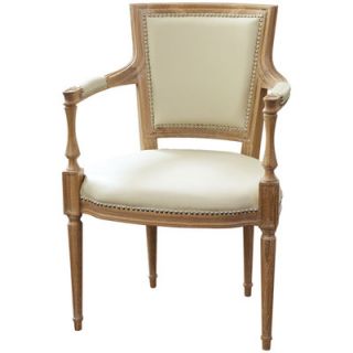 Global Views Marilyn Leather Arm Chair 2378 Color Ivory