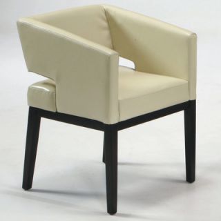 Armen Living Leather Arm Chair LC312ARBL / LC312ARCR Color Cream
