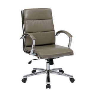 Office Star Mid Back Leather Executive Office Chair Padded Arms and Base FL53