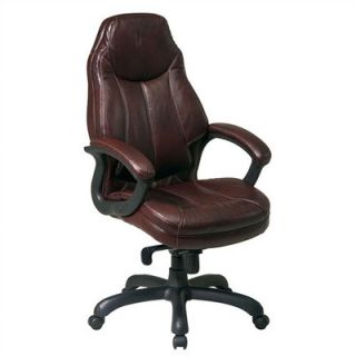 Office Star High Black Leather Deluxe Oversized Executive Chair FL642 Faux Le