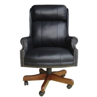 Parker House Home Office High Back Leather Executive Chair with Nailhead Arms
