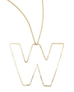 Letter Pendant Necklace, W   GaugeNYC