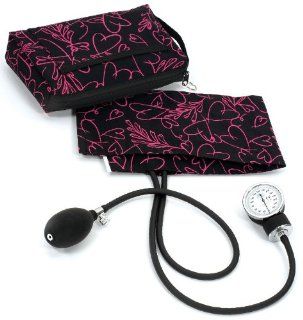 Prestige Medical 882 PHB Premium Aneroid Sphygmomanometer with Carry Case, Pink Hearts Black Health & Personal Care