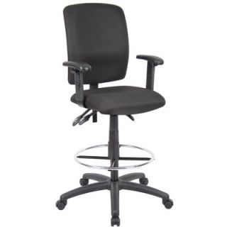 Boss Office Products Height Adjustable Drafting Stool with Casters B1635 BK A