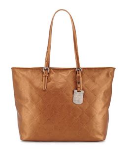 LM Cuir Metallic Shoulder Tote Bag, Copper   Longchamp