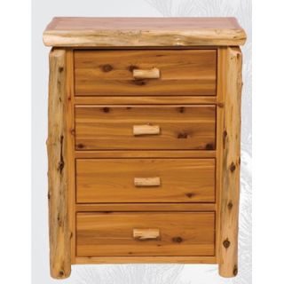 Fireside Lodge Traditional Cedar Log 4 Drawer Chest 12020 Finish Traditional