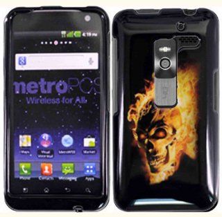 Fire Skull Hard Case Cover for LG Esteem MS910 Revolution VS910 Cell Phones & Accessories