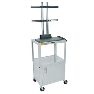 Luxor Adjustable Height Flat Panel Cart with Cabinet AVJ42C LCD Color Light 