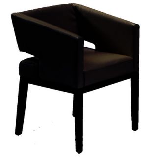Armen Living Leather Arm Chair LC312ARBL / LC312ARCR Color Black