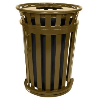 Witt Oakley Collection 36 Gallon Trash Receptacle with Slide Gate & Flat Top 