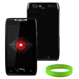 VanGoddy Smartphone Accessories TPU Black Skin Cover with Unique Feel for All Models of Motorola DROID RAZR ( XT 910, Unlocked, Android Phone, 32GB, Black, Verizon Wireless, ect ) + VanGoddy Trademarked Live * Laugh * Love Wrist Band Cell Phones & 