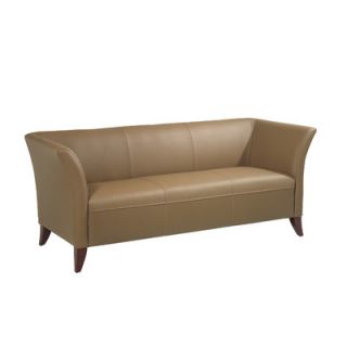 Office Star Leather Sofa with Open Wing SL1 X Leather Color Taupe