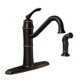 Moen Wetherly Mediterranean Bronze 1 Handle High Arc Kitchen Faucet with Side Spray