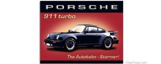 Porsche 911 Turbo Metal Sign Automobiles and Cars Decor Wall Accent   Wall Sculptures