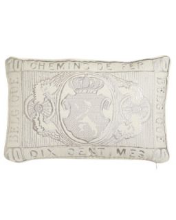 Embroidered Currency Pillow, 12 x 18   Upstairs by Dransfield and Ross