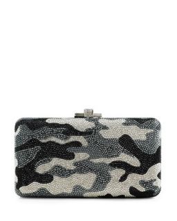 Airstream Camouflage Clutch Bag, Jet Multi   Judith Leiber Couture