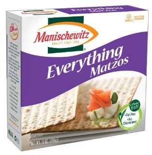 MANISCHEWITZ Everything Poppy, Salt, Onion, Garlic Matzo, 10 Ounce Boxes (Pack of 8)  Grocery & Gourmet Food