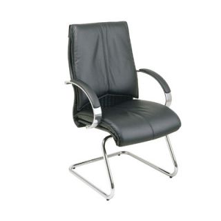 Office Star Deluxe Leather Visitors Chair with Chrome Base 8205 / 7275 Fabric